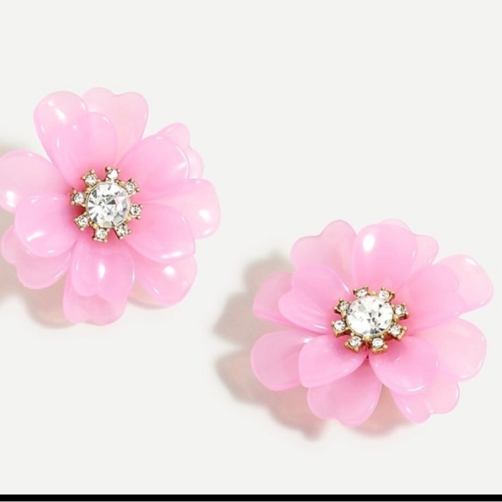 J. Crew Pink Acrylic Flower Earrings